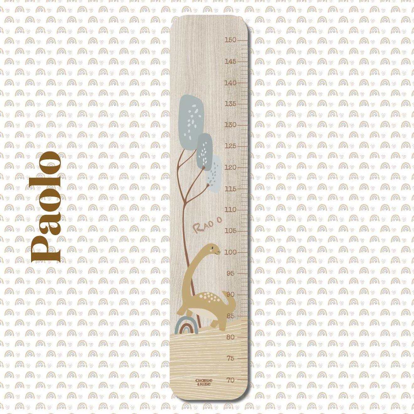 Toise En Bois Scennette Dino Xxl Multicolore