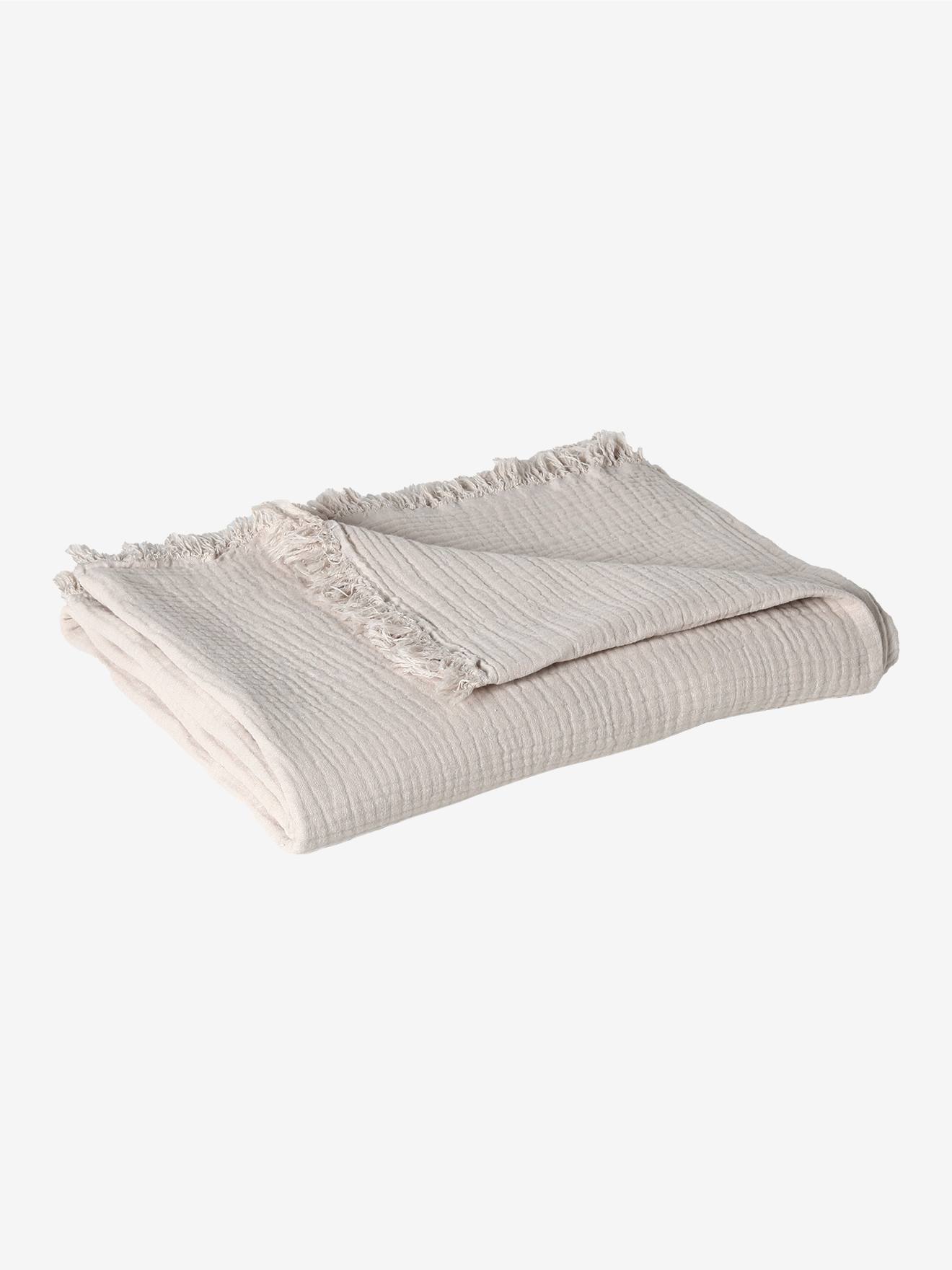 Couverture en gaze de coton bio taupe