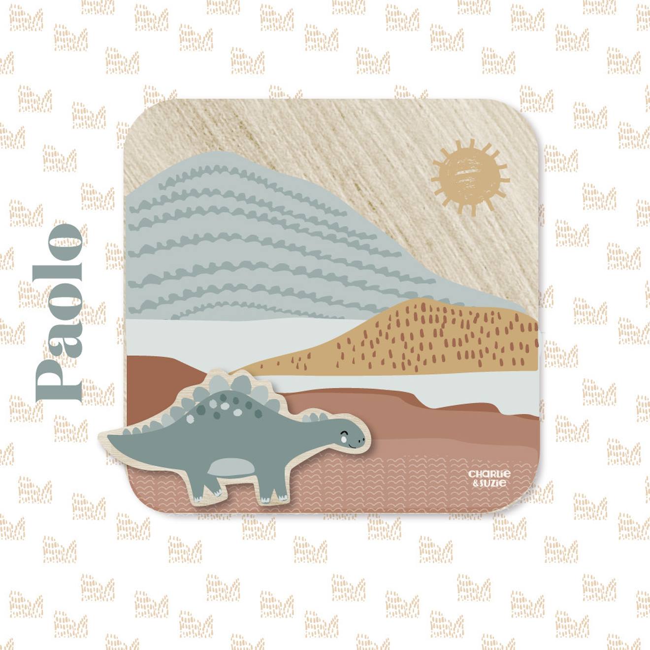 Cadre Photo En Bois Paysage Dino Multicolore