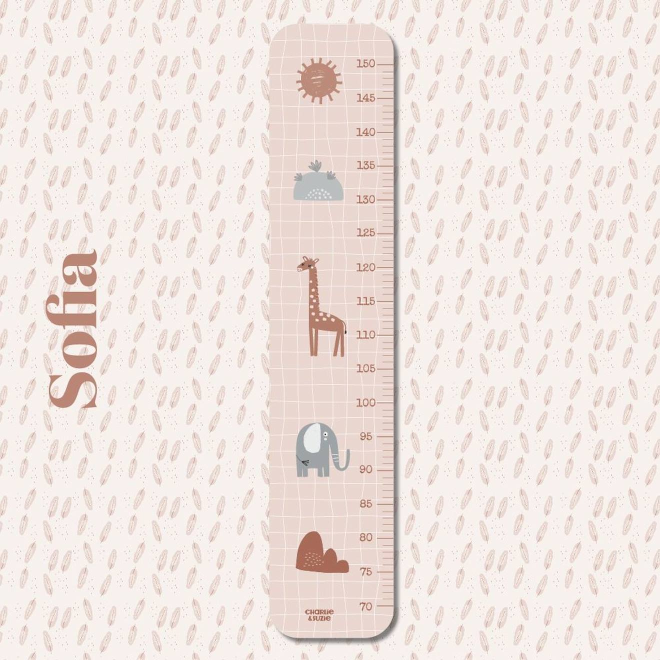 Charlie & Suzie - Toise En Bois Animaux Vichy Sofia Multicolore