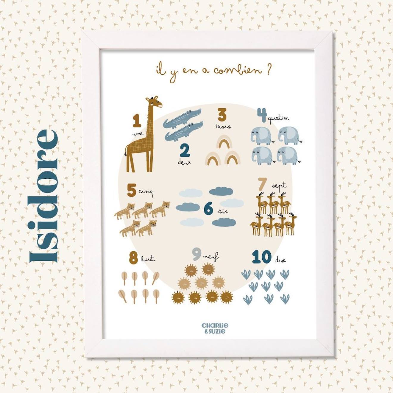 Charlie & Suzie - Affiche Compter Isidore Multicolore