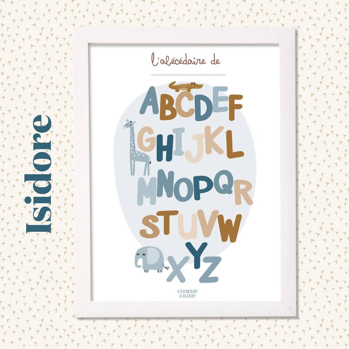 Affiche Abécédaire Isidore Multicolore