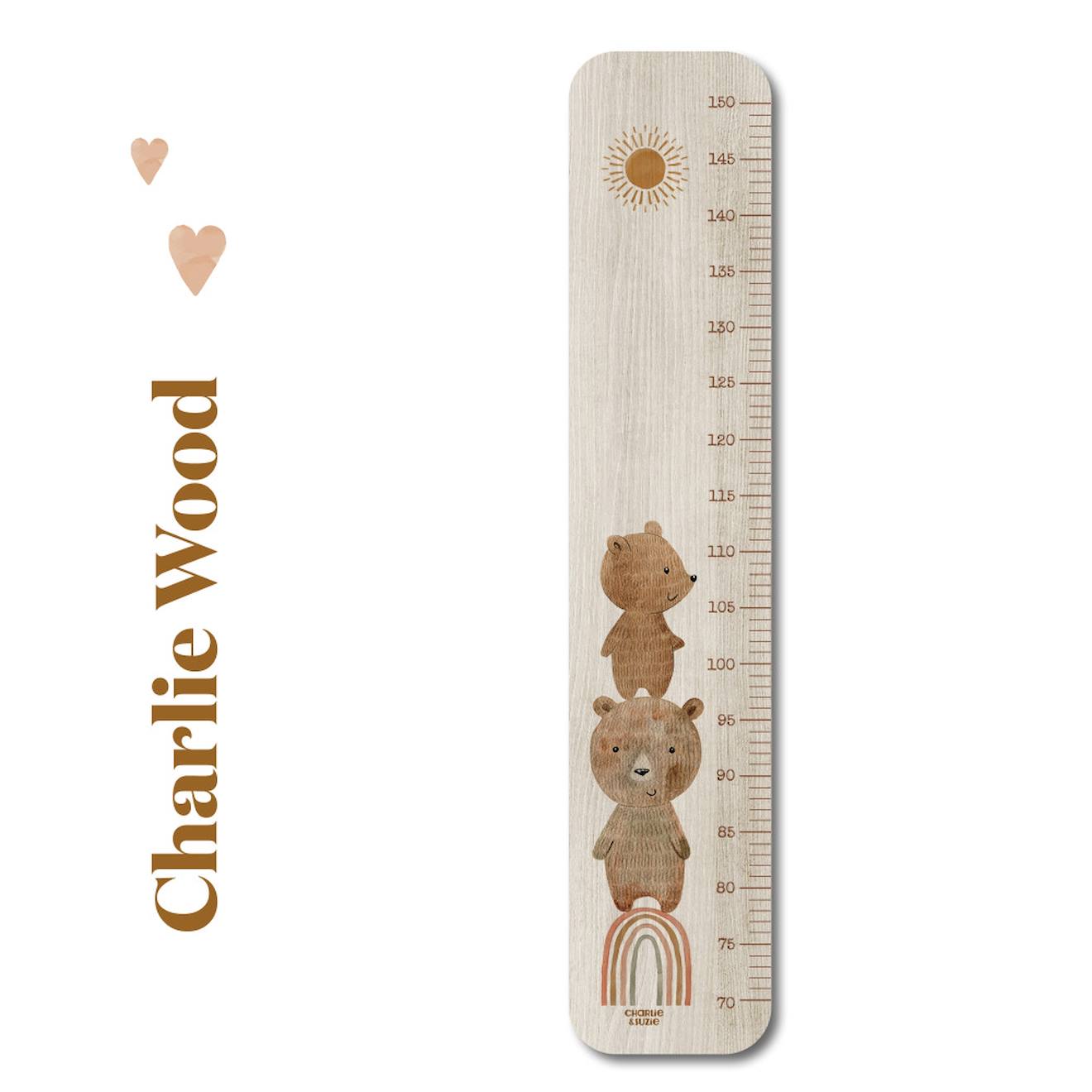 Toise En Bois Petit Ours Multicolore