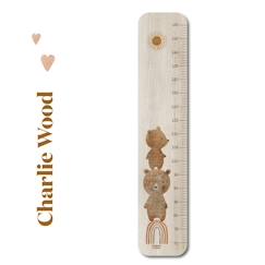 Linge de maison et décoration-Décoration-Cadre, affiche, pêle-mêle-Toise en bois petit ours