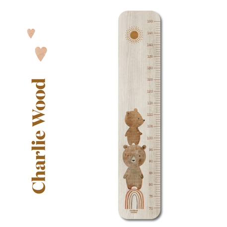 Charlie et Suzie - Toise En Bois Petit Ours Multicolore
