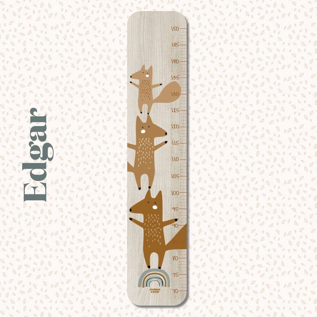Toise En Bois Edgar Le Renard Multicolore