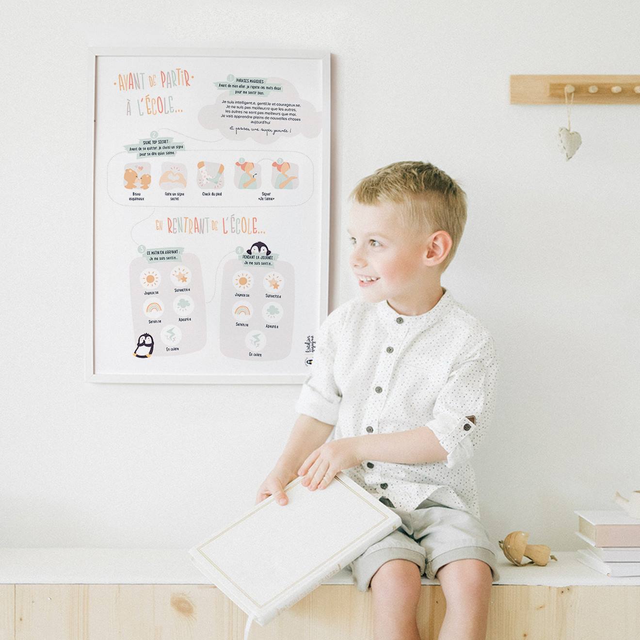 Affiche En Route Pour L’école – Routine Multicolore