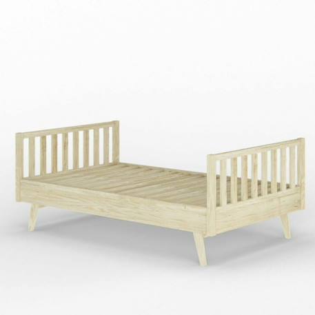 Lit enfant montessori bois massif romeo Blanc+Bois+Noisette 11 - vertbaudet enfant 