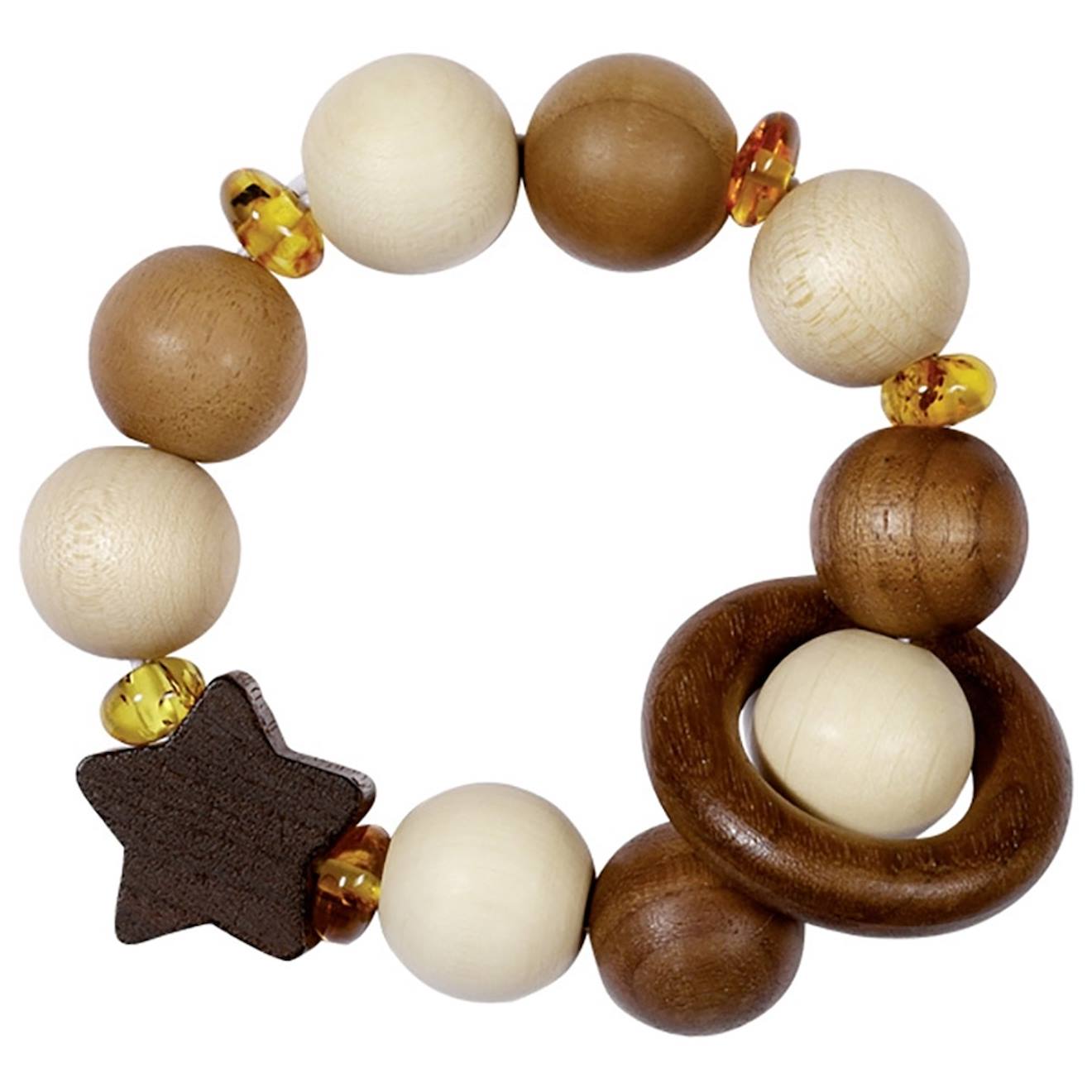 Hochet Bois Flexible Etoile Et Ambre Multi-coloured (Goki) - Image 1