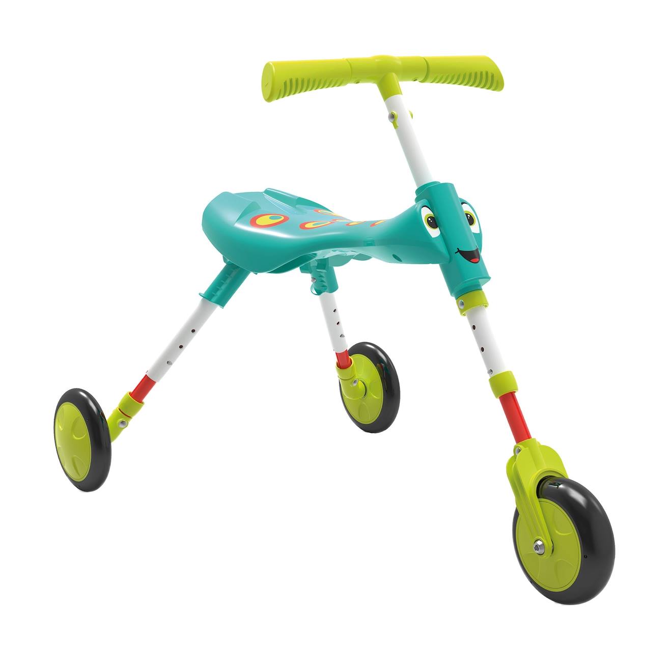 TP Toys - Tricycle Enfant Pliable 3 Roues Scuttlebug Xl Splodge Métal Bleu - Blanc - Vert