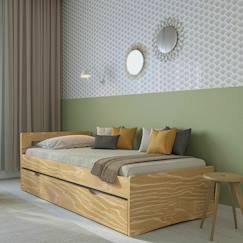 Chambre et rangement-Lit gigogne bois massif leo