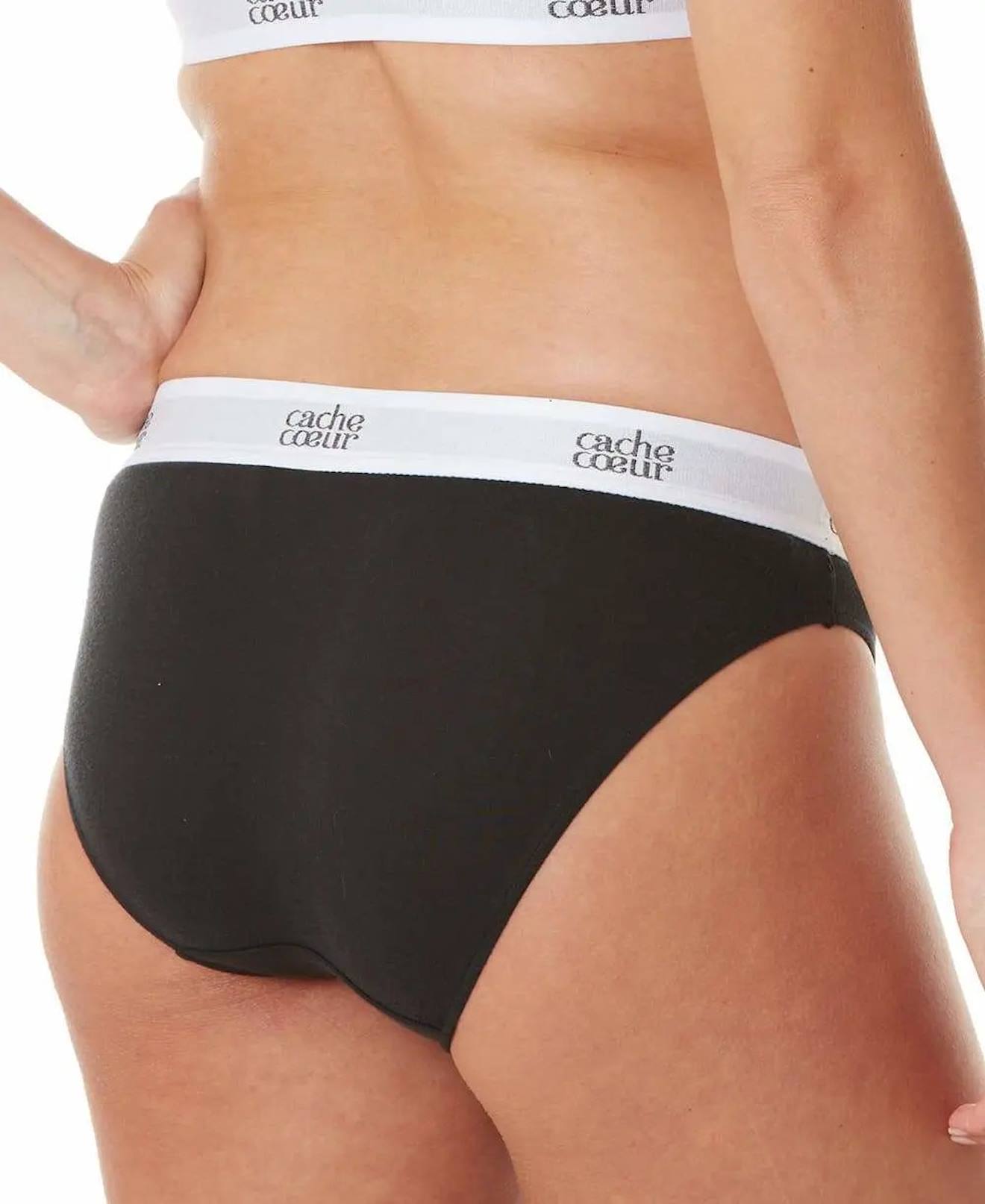 Culotte De Grossesse Taille Basse Life Noir (Cache Coeur) - Image 2
