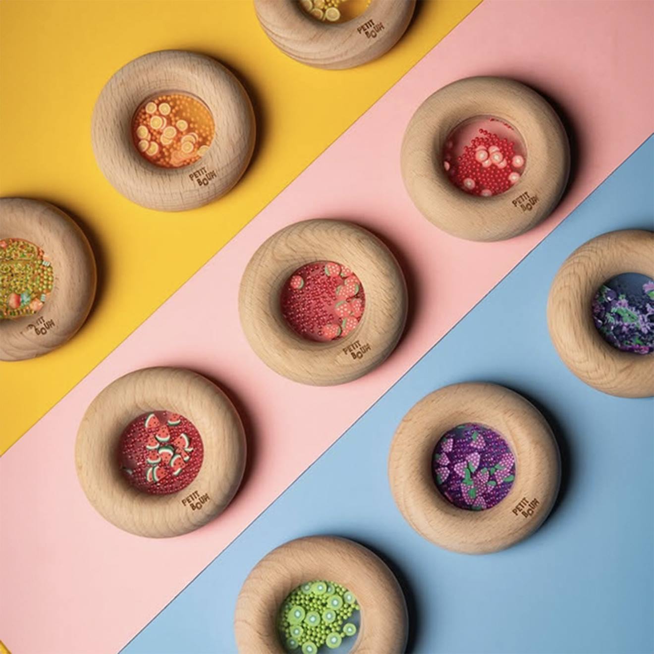 Hochet Sensoriel Donut Fruits Orange (Petit Boum) - Image 2