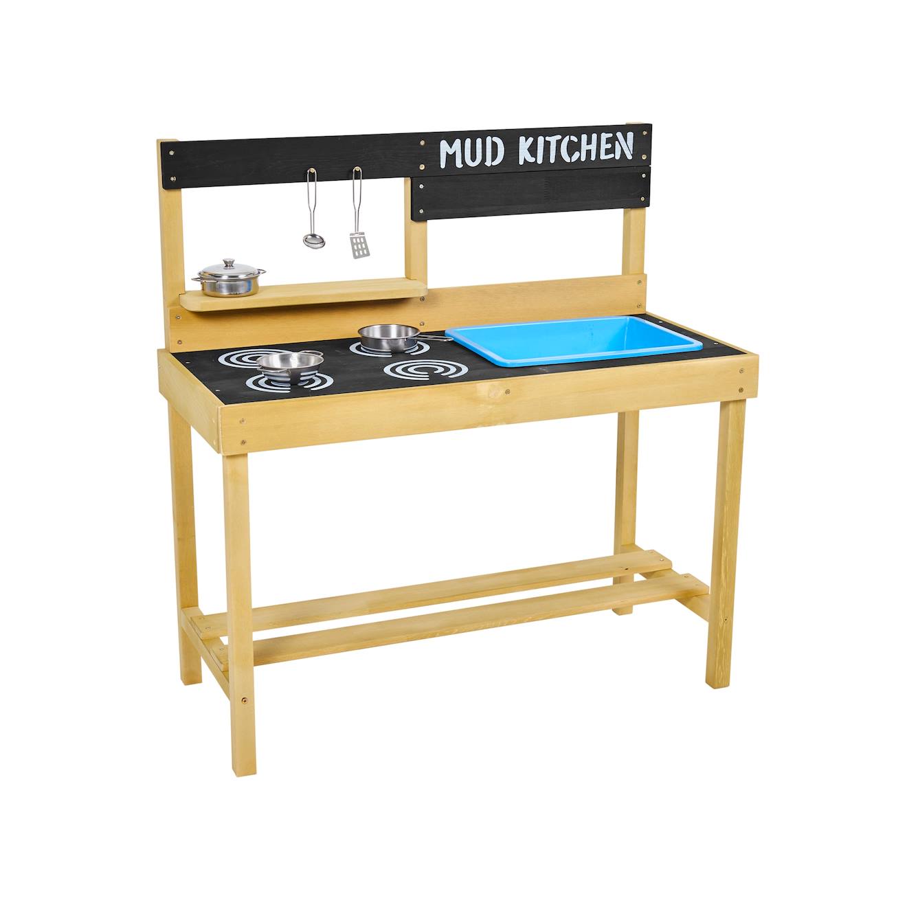 TP Toys - Cuisine D'extérieur Pour Enfant Bois Fsc® Marron - Bleu - Noir