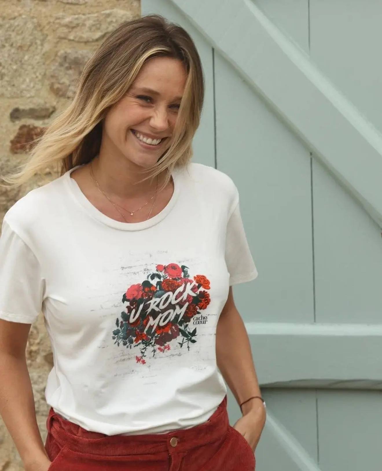 T-shirt De Grossesse Rock Rouge