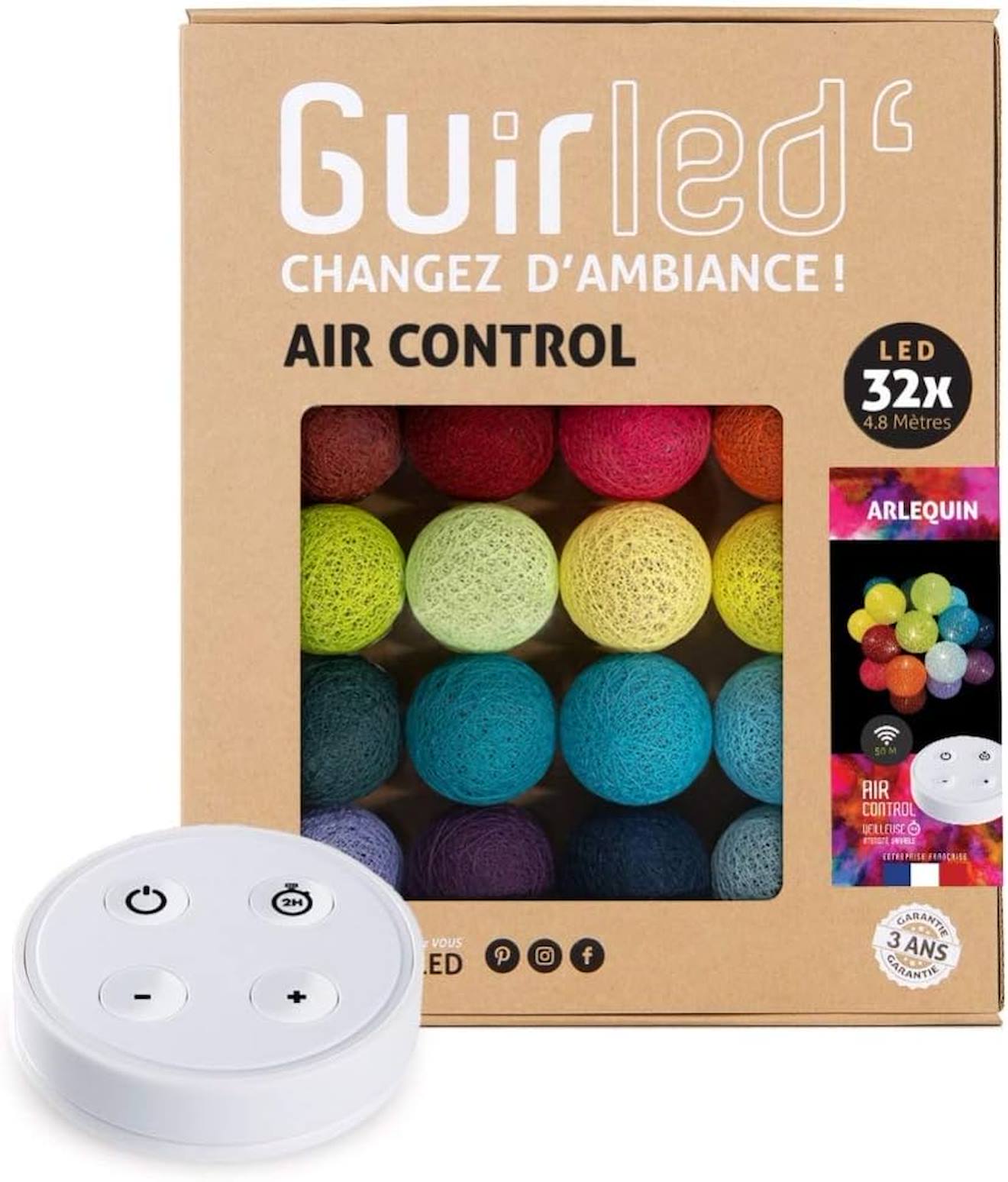 Guirlande Boule Lumineuse Led Usb Télécommandée Arlequin
