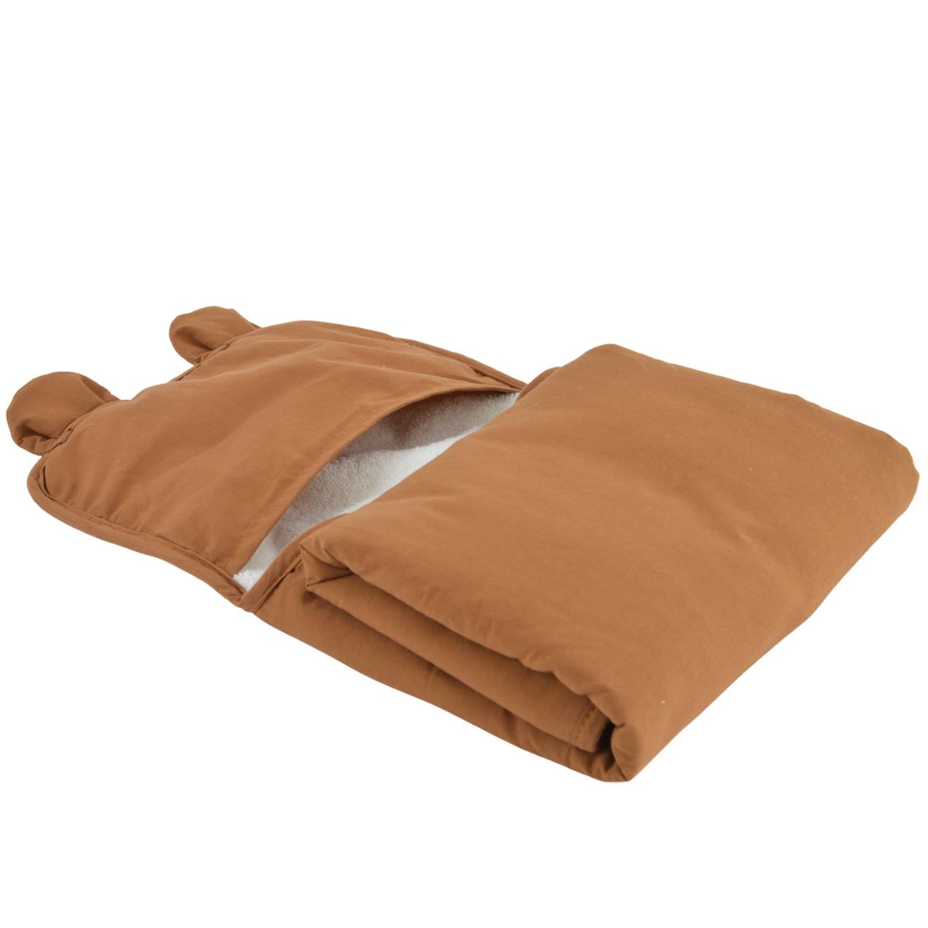 Tapis À Langer De Voyage Coton Bio Ourson Caramel (Little Crevette) - Image 2