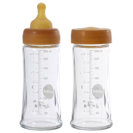 Hevea - Lot De 2 Biberons En Verre Et Caoutchouc Naturel - 250 Ml Multi-coloured