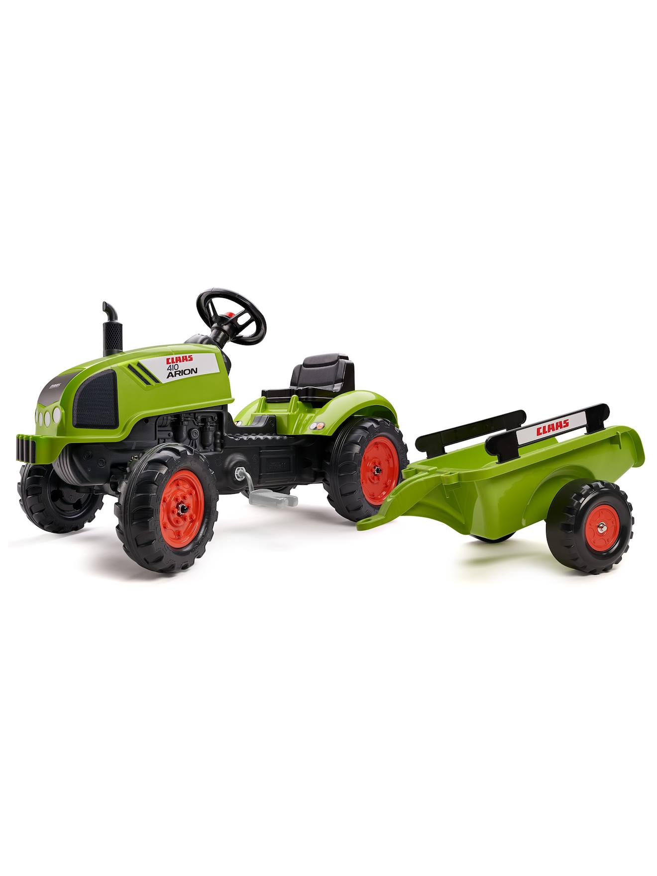 Tracteur À Pédales Claas Avec Remorque Et Capot Ouvrant Vert Claas