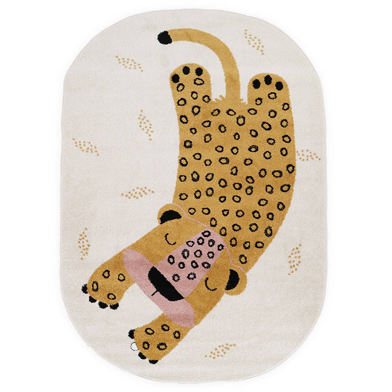 Nattiot - Tapis Chambre Enfant Petit Léopard Kleo Miel