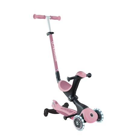 Globber - Trottinette Évolutive Go-up Deluxe Lights Eco 360 Rose Berry