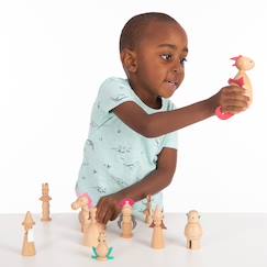 Jouet-Premier âge-Set de 10 pièces en bois - monde enchanté