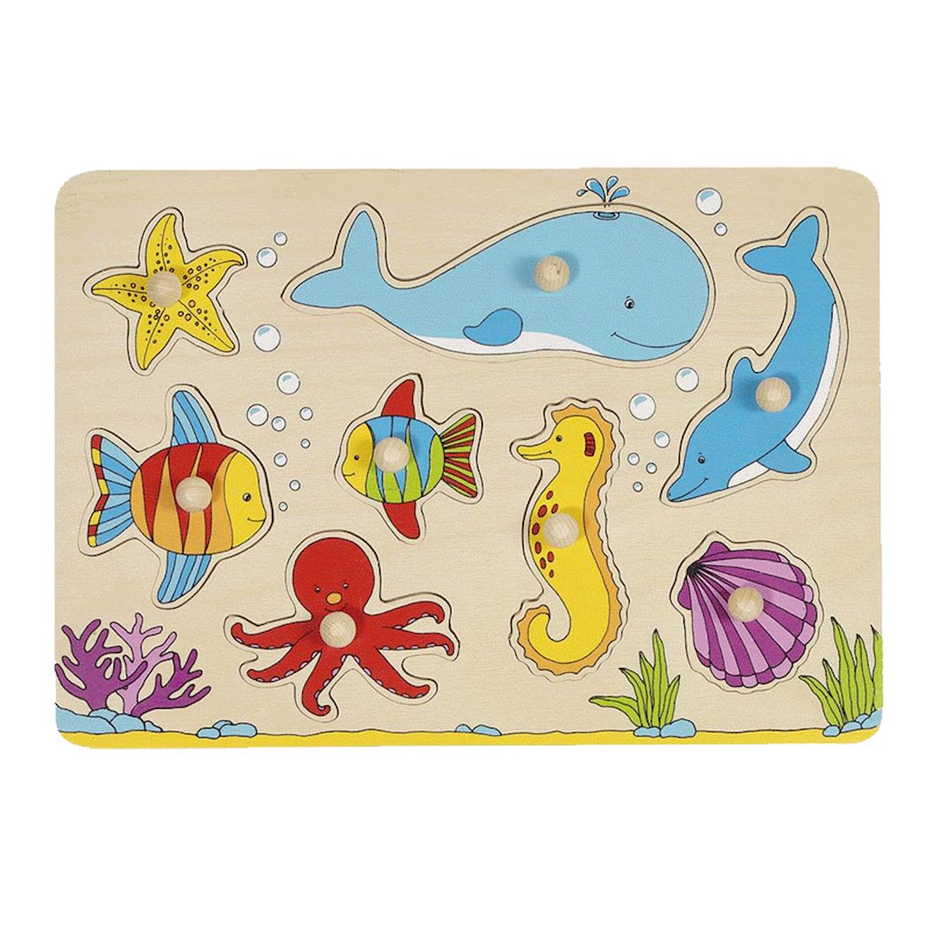Puzzle À Boutons Animaux De La Mer 8 Éléments Multicolore