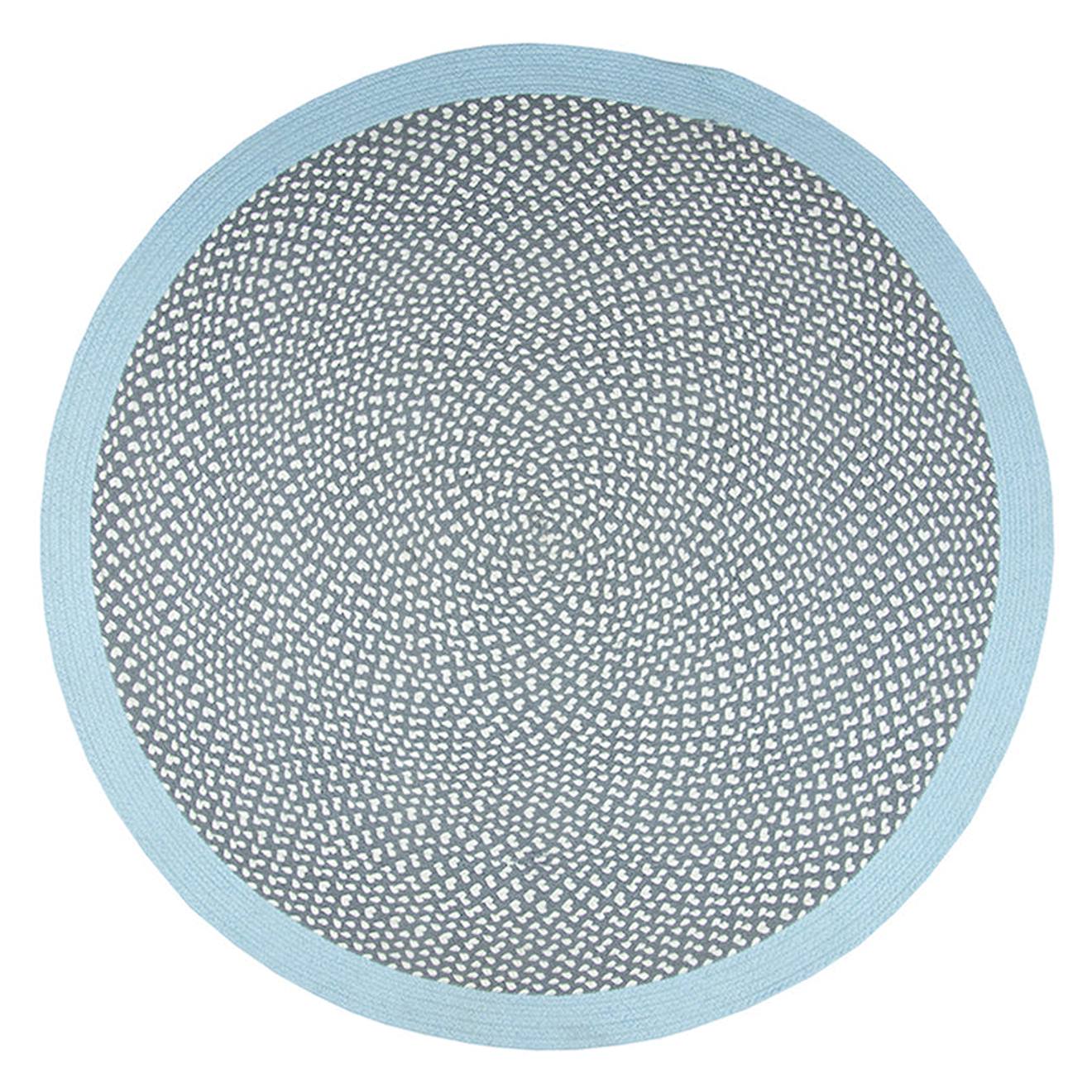 Nattiot - Tapis Chambre Enfant Coton Rond Brenda Bleu