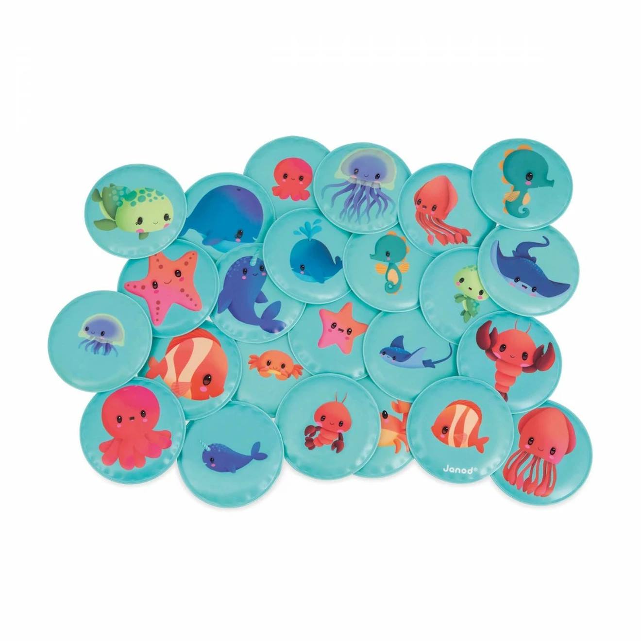 Mémo De Bain Mes Bébés Animaux Bleu