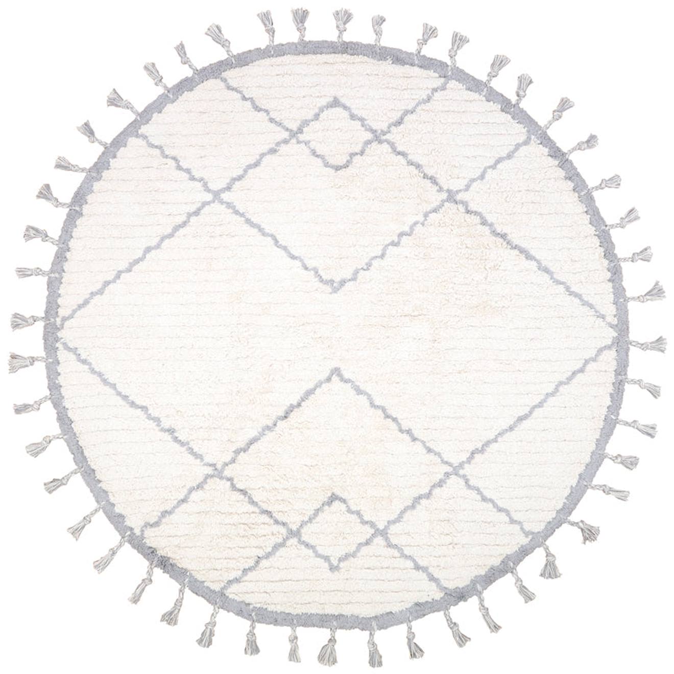 Nattiot - Tapis Enfant Coton Rond Côme Gris