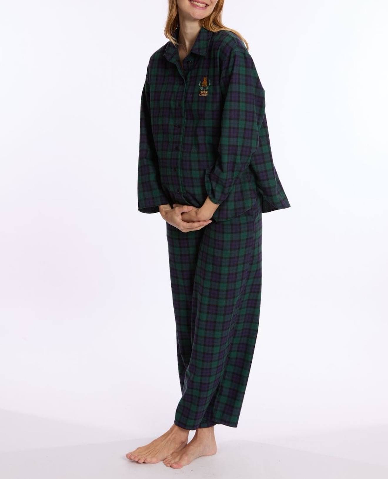 Pyjama De Grossesse Et D'allaitement Teddy Vert (Cache Coeur) - Image 2