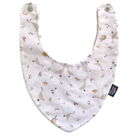 Mon Joli Bavoir - Bavoir Bandana (bleu Imprimé Feuilles) Petites Oies