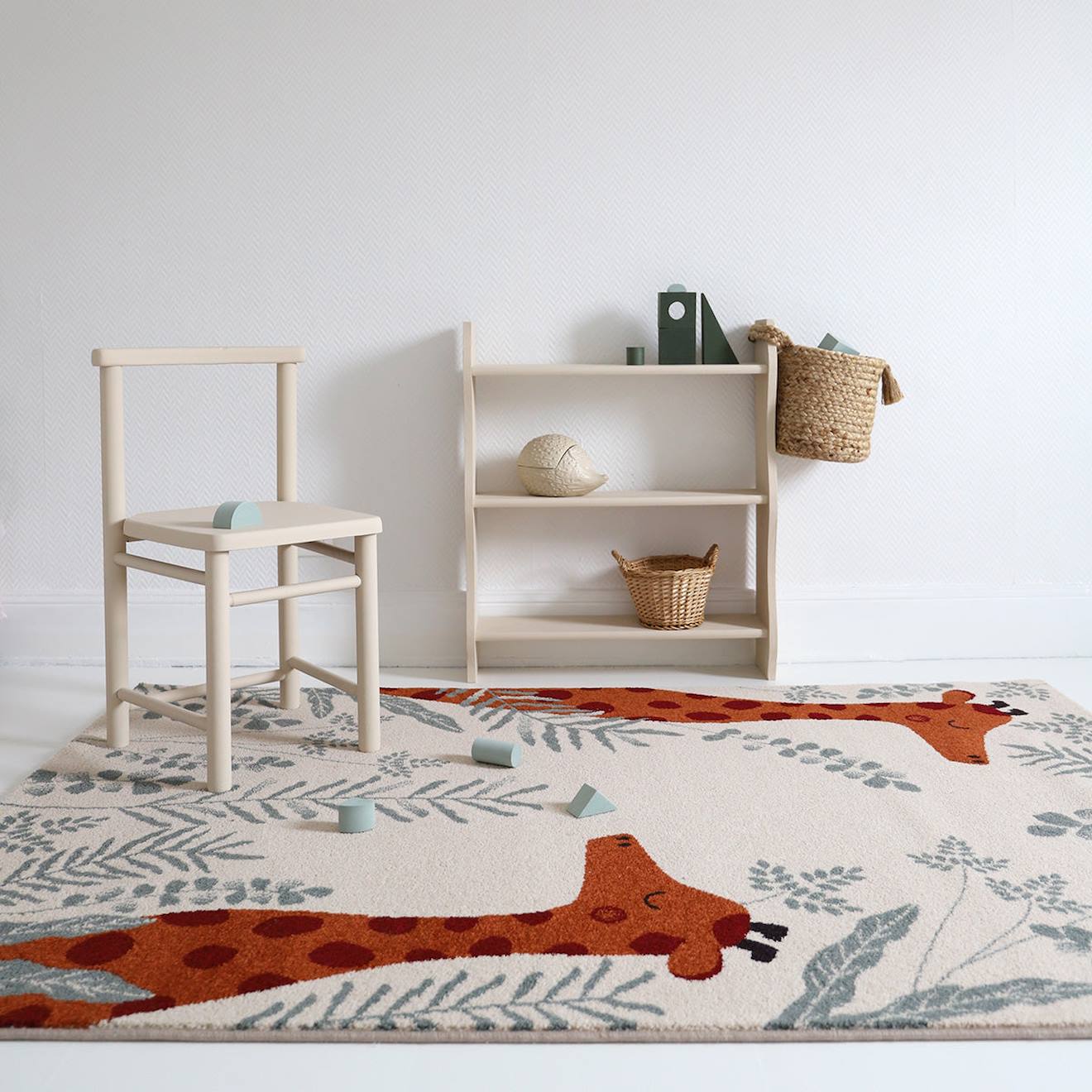 Nattiot - Tapis Chambre Enfant Girafes Nisu Multicolore