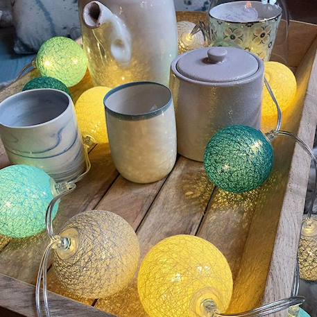 Guirlande boule lumineuse led usb télécommandée Acajou+Arlequin+Bébé+Byzantin+Chocolat+Coton+Églantine+Flocon+Horizon+Licorne+Mangrove+Messopotamia+Minuit+Océan+Ottoman+Princesse+Provence+Romania+Sauvage+Scandinave+Tagada 76 - vertbaudet enfant 