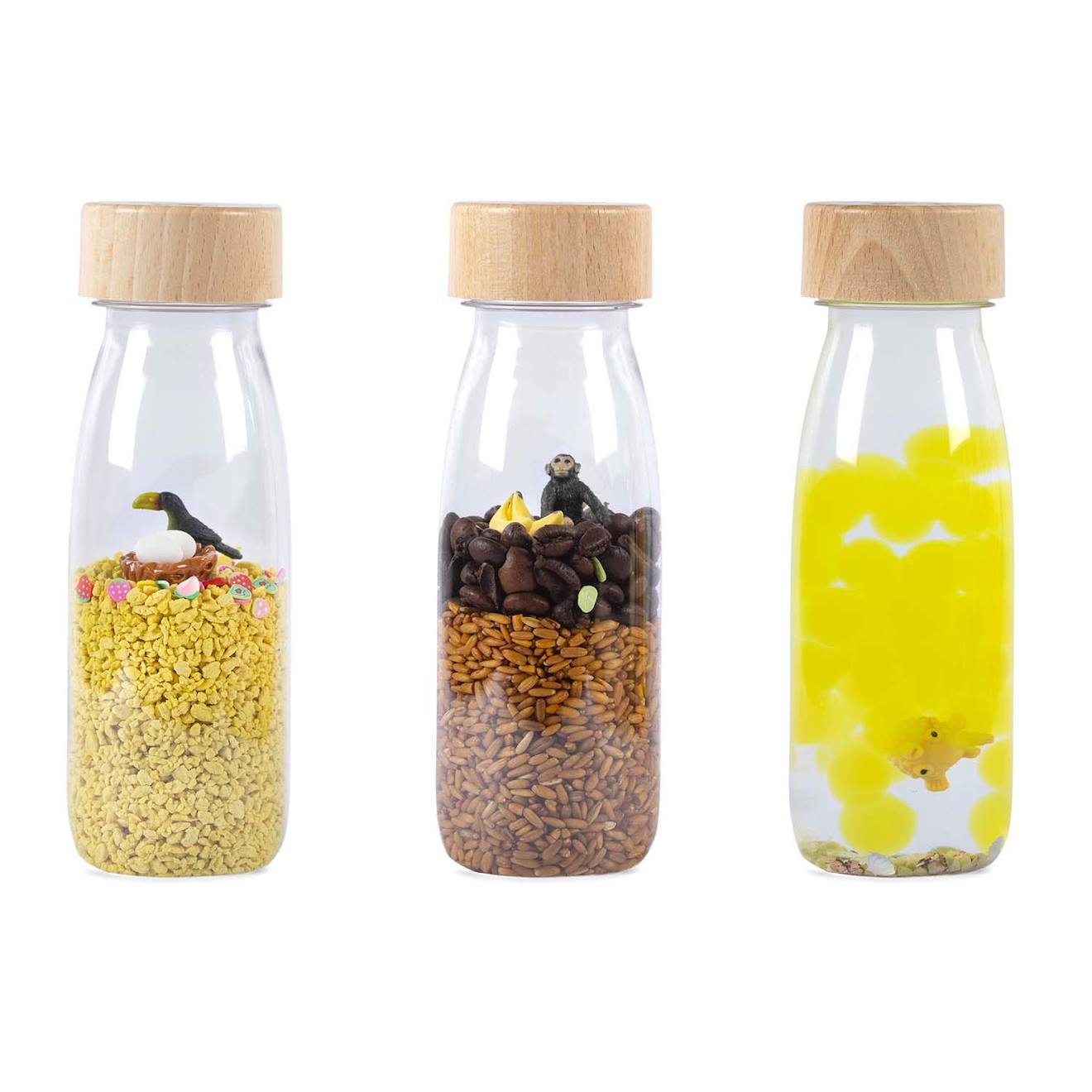 Lot De 3 Bouteilles Sensorielles Jaune, Tropical