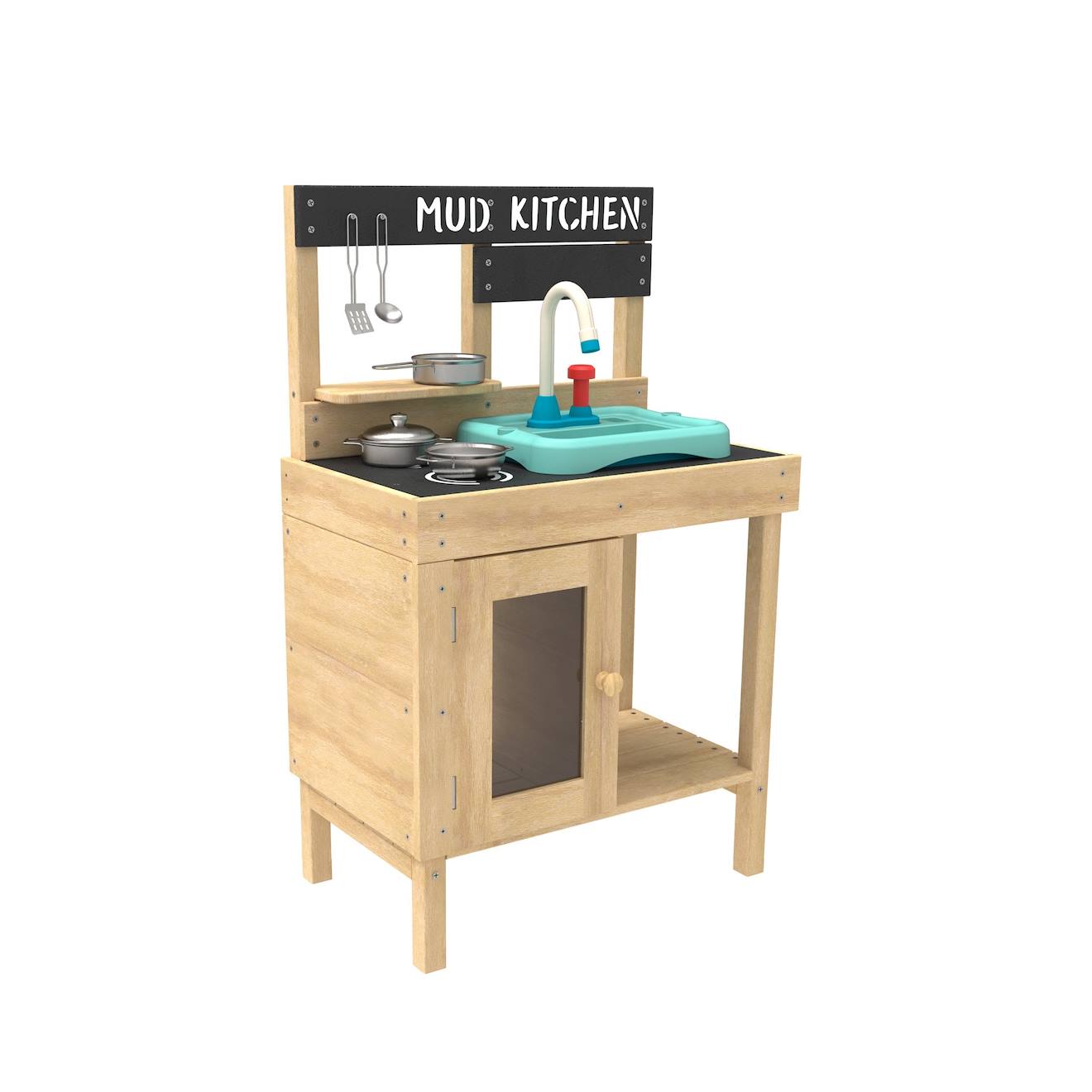TP Toys - Cuisine D'extérieur Pour Enfant Splash & Play Junior Cook Bois Fsc® Marron - Bleu