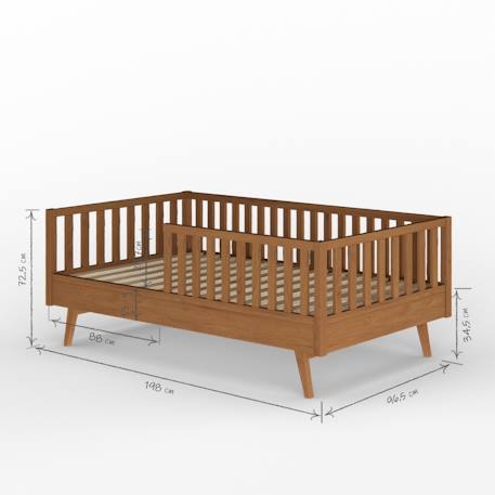 Lit enfant montessori bois massif romeo Blanc+Bois+Noisette 18 - vertbaudet enfant 