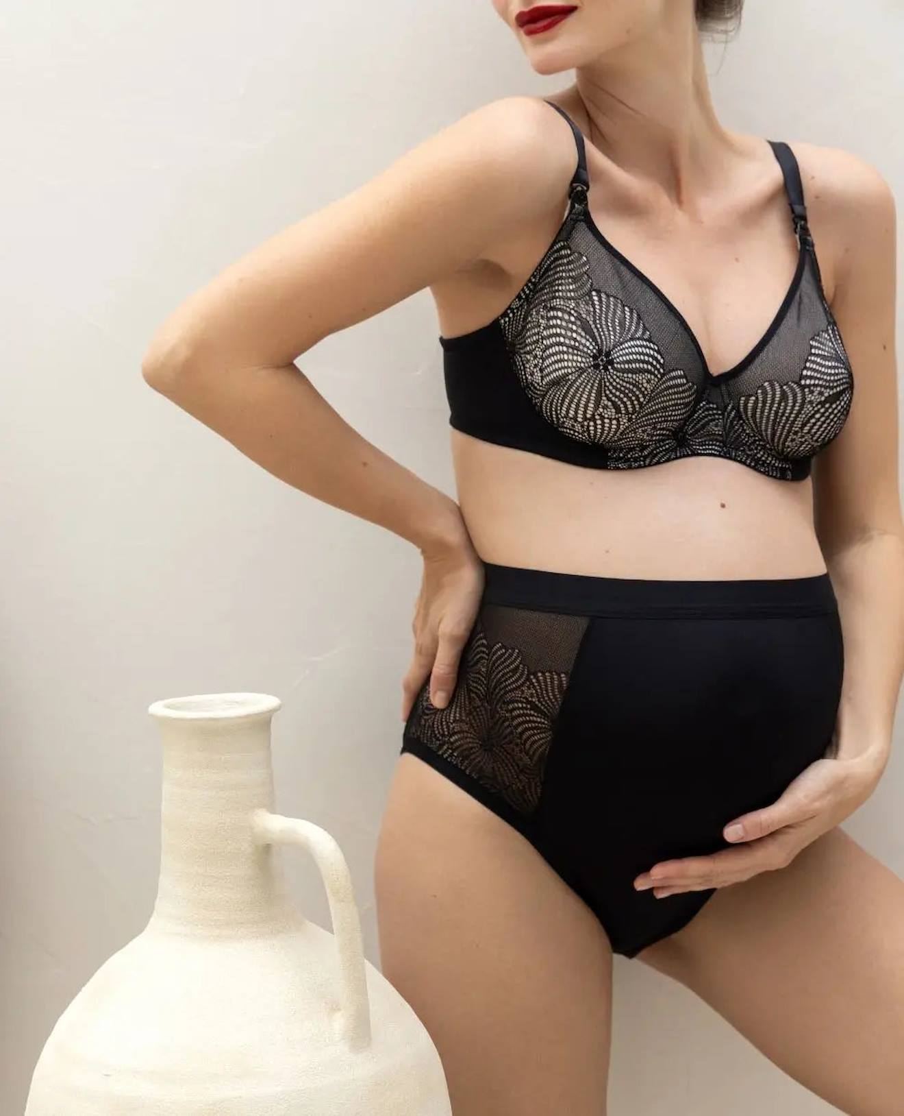 Cache cœur - Soutien Gorge Maternité Et Allaitement Avec Armatures Dahlia Noir