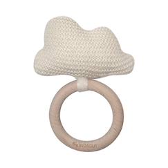 Puériculture-Hochet crocheté anneau en bois nuage
