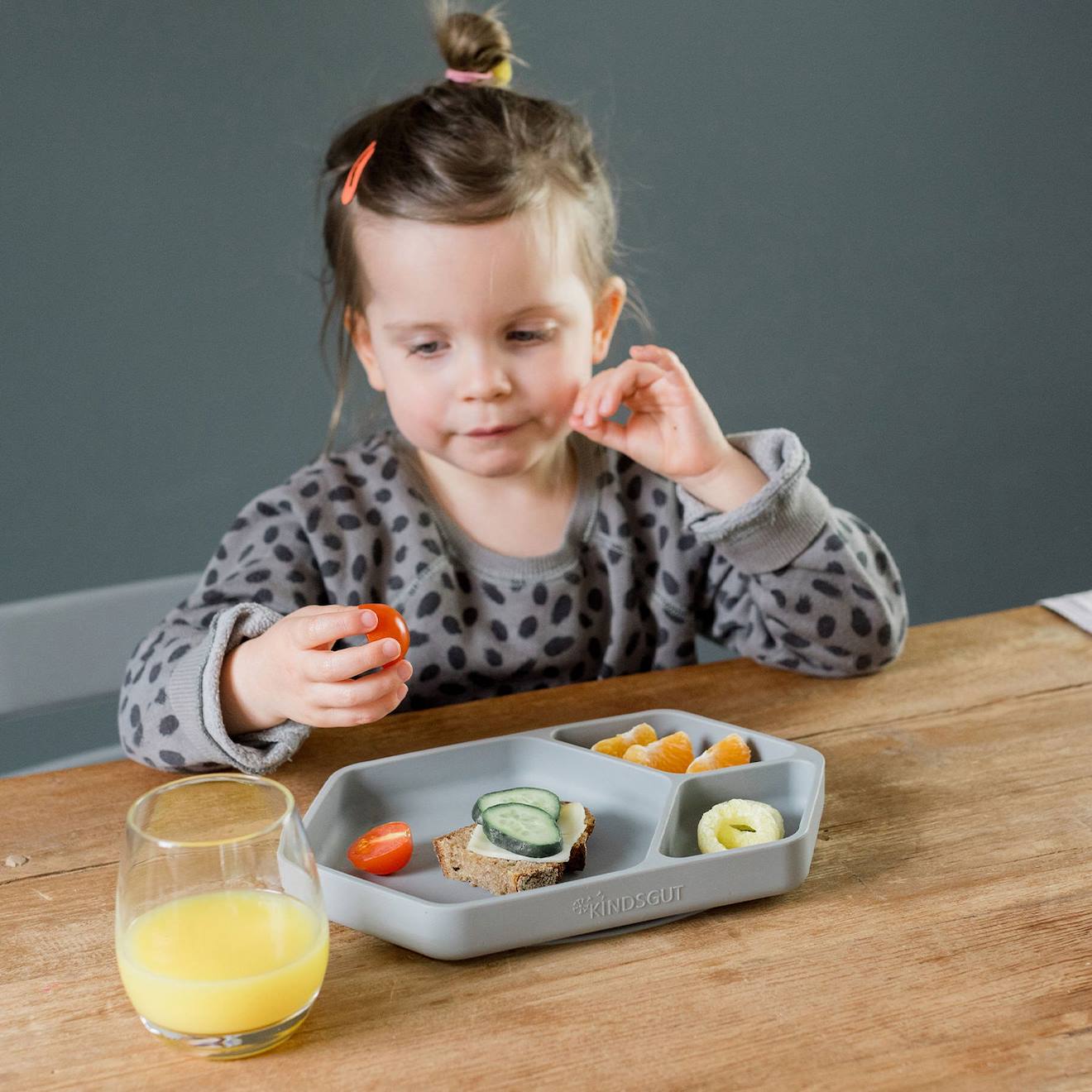 Assiette À Compartiments Avec Ventouse Gris Foncé (Kindsgut) - Image 2