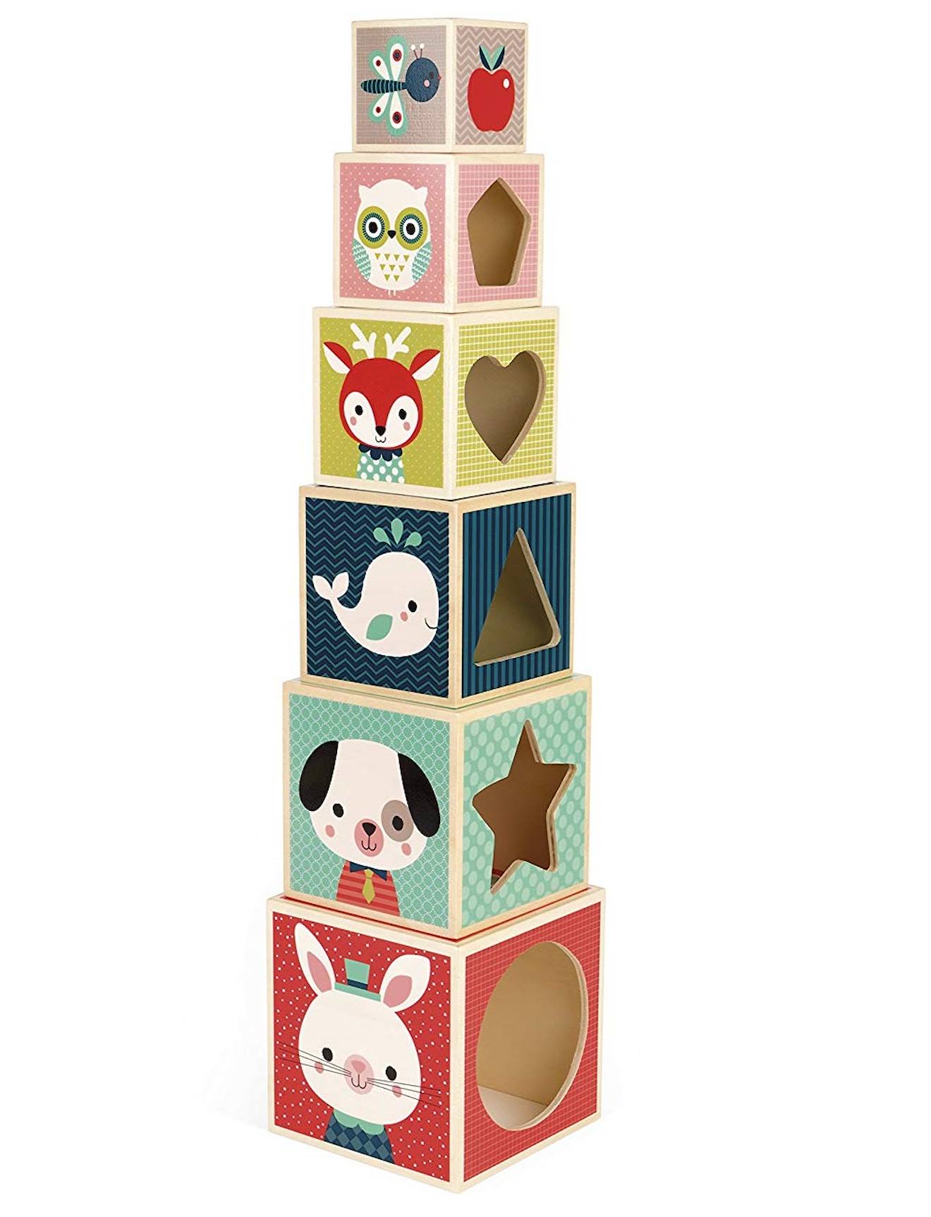 Pyramide 6 Cubes Baby Forest Beige