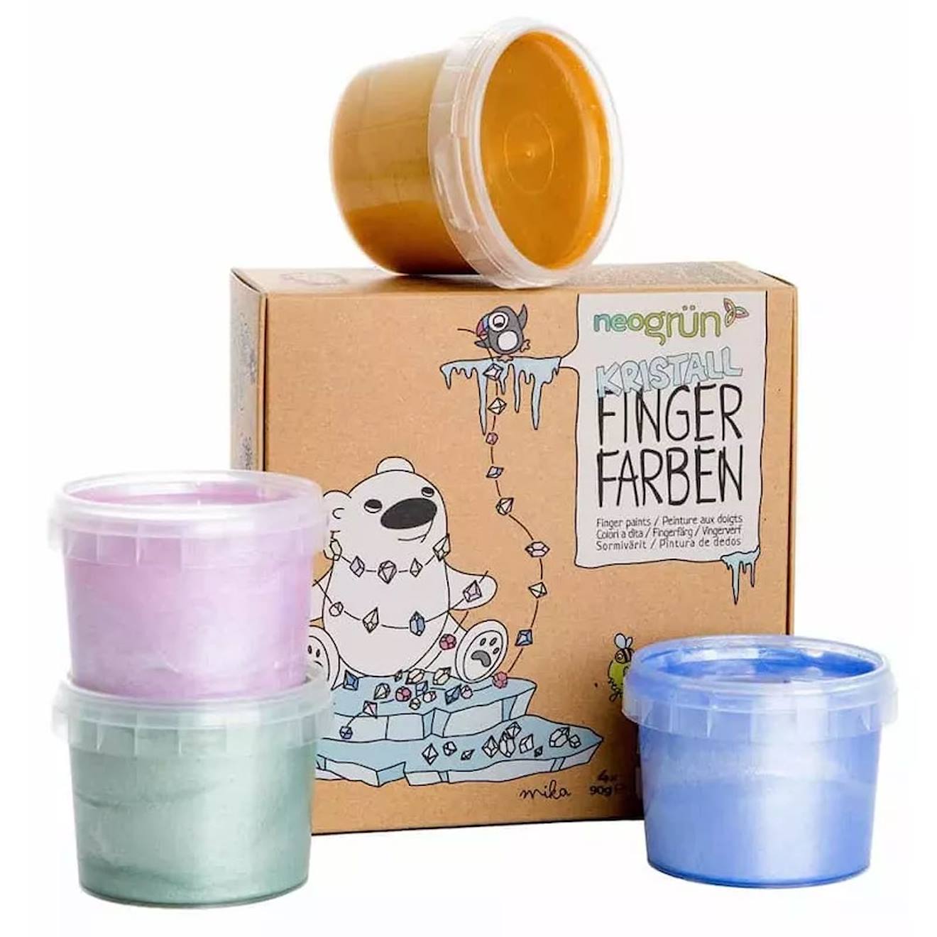 Set De Peinture Aux Doigts Scintillante - Mika Multi-coloured