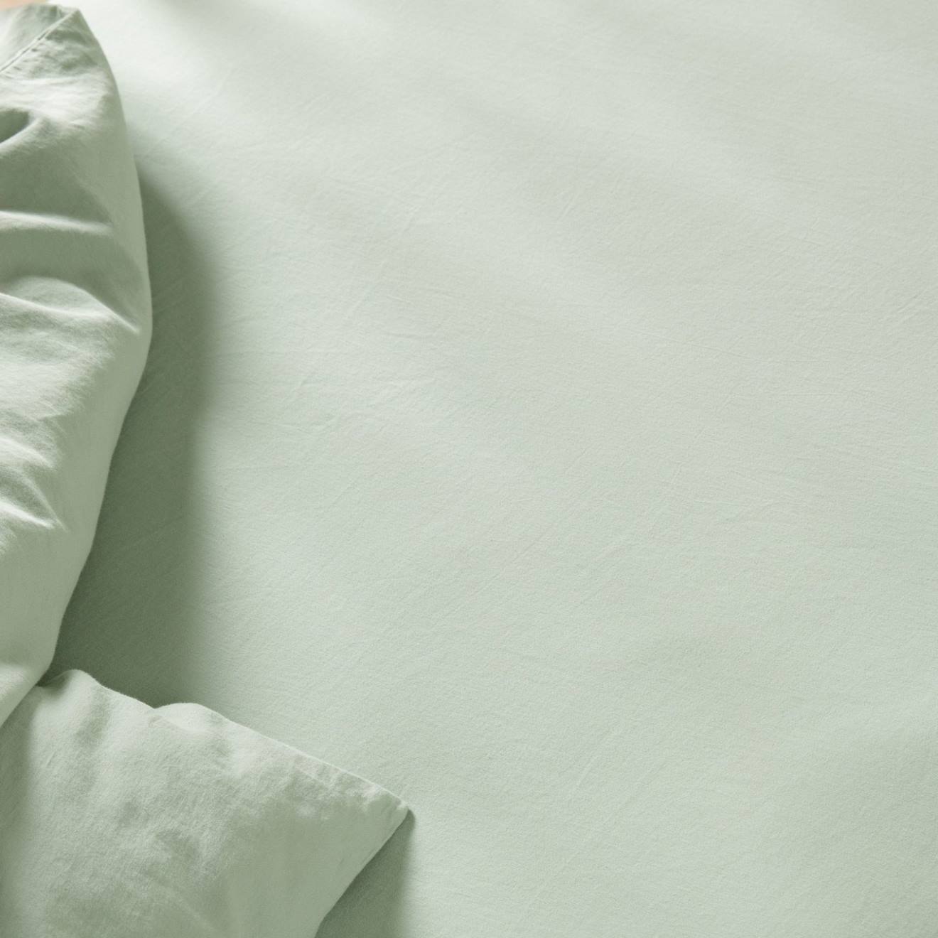 Kadolis - Drap Housse Bébé Satin De Coton Bio Lavé Tilleul