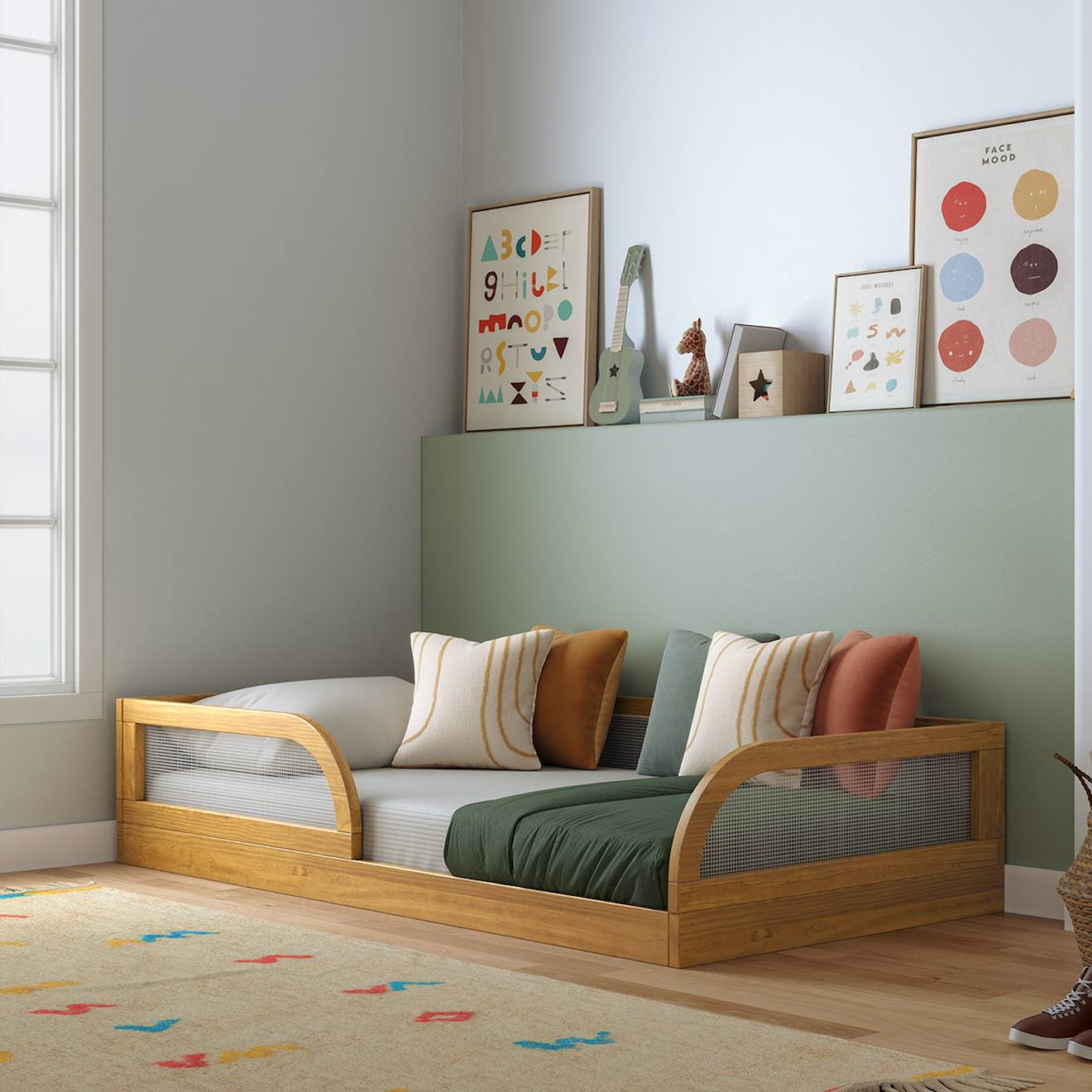 Lit Enfant Montessori Bois Massif Laya Noisette