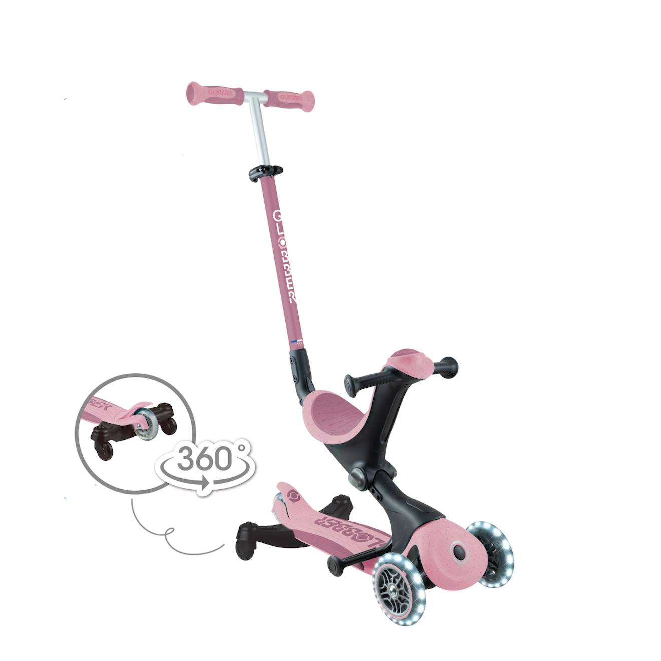Trottinette Évolutive Go-up Deluxe Lights Eco 360 Rose Berry (Globber) - Image 1