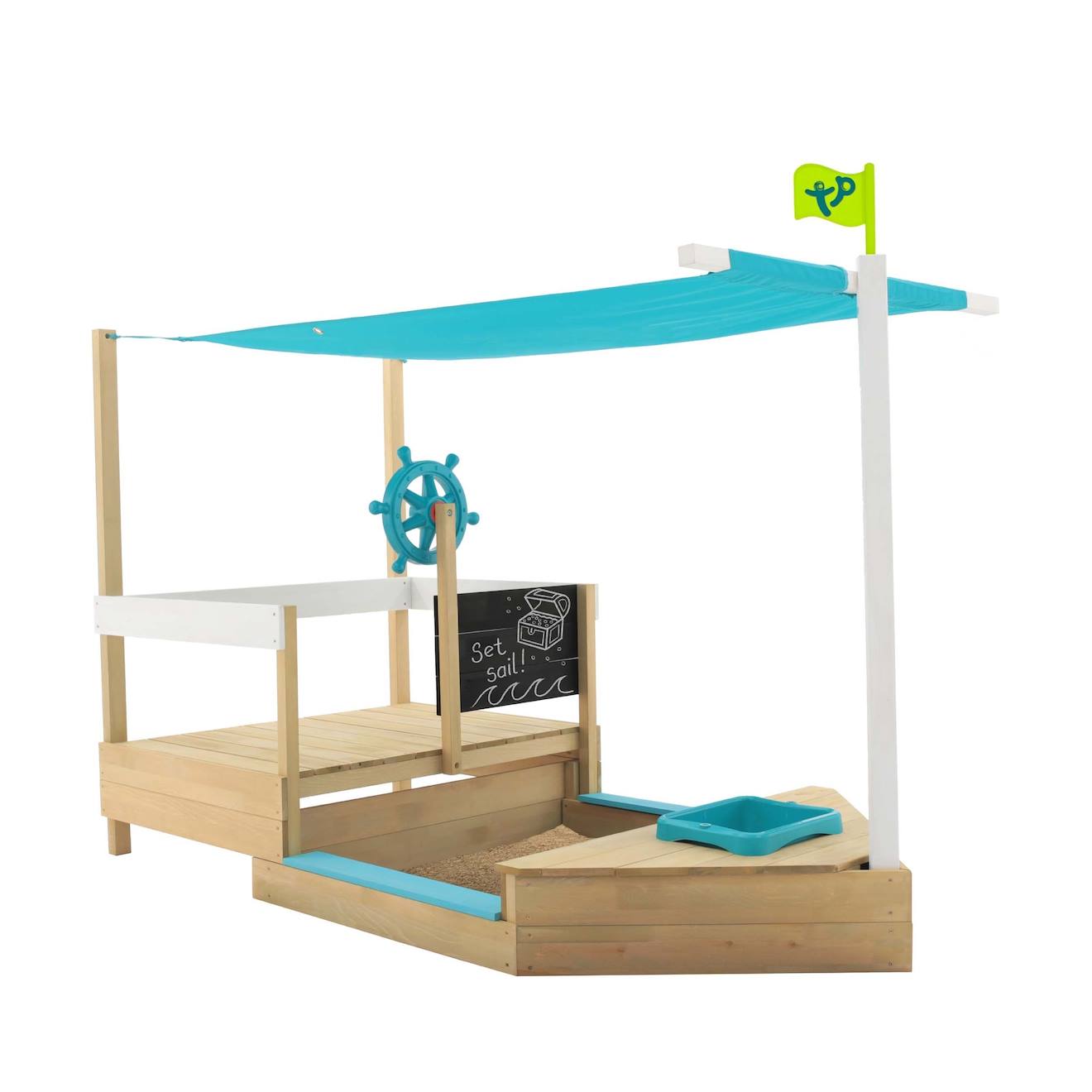 Bac À Sable Bateau Pirate Ahoy Bois Fsc® Marron - Bleu