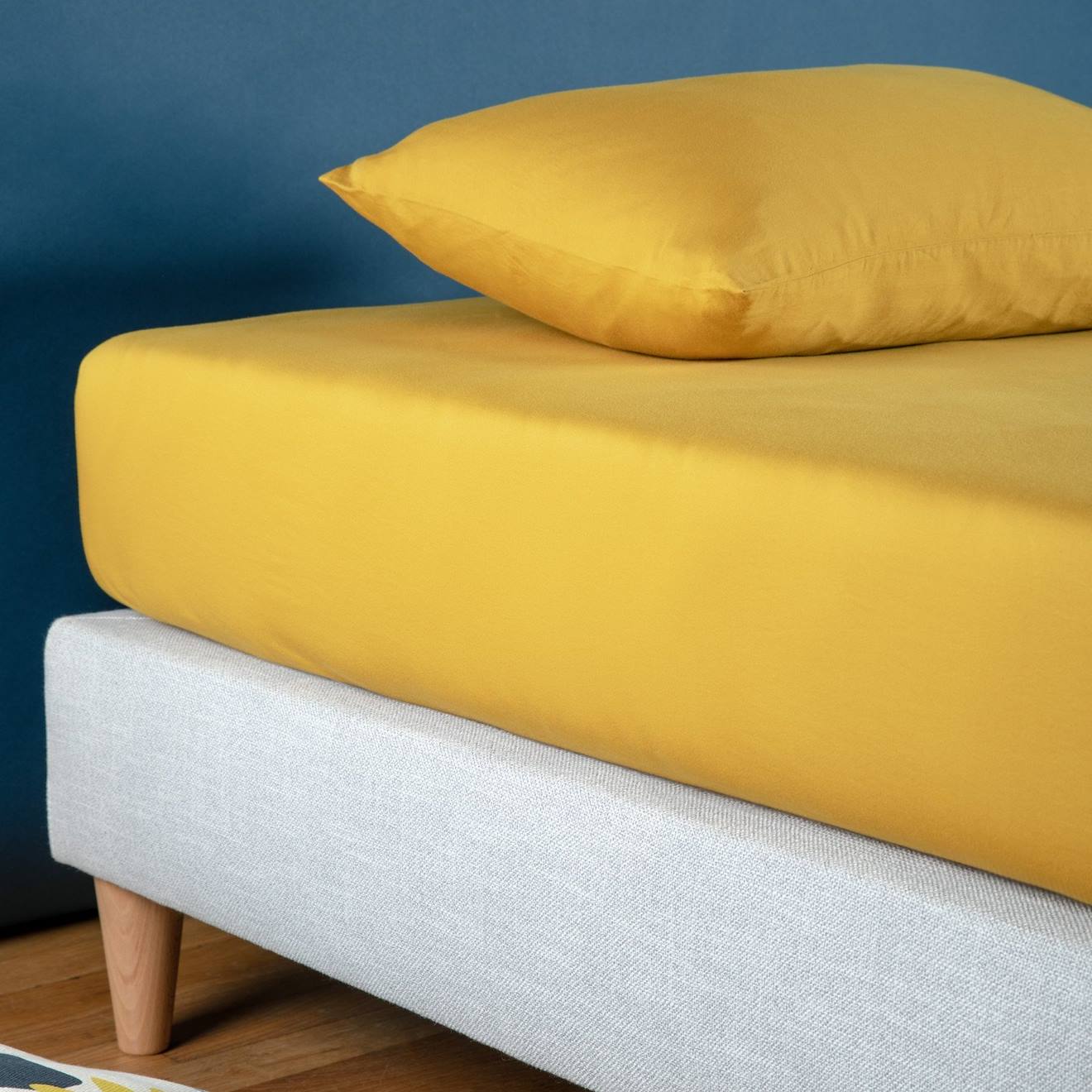 Kadolis - Drap Housse Pur Coton Bio 1 Personne Miel