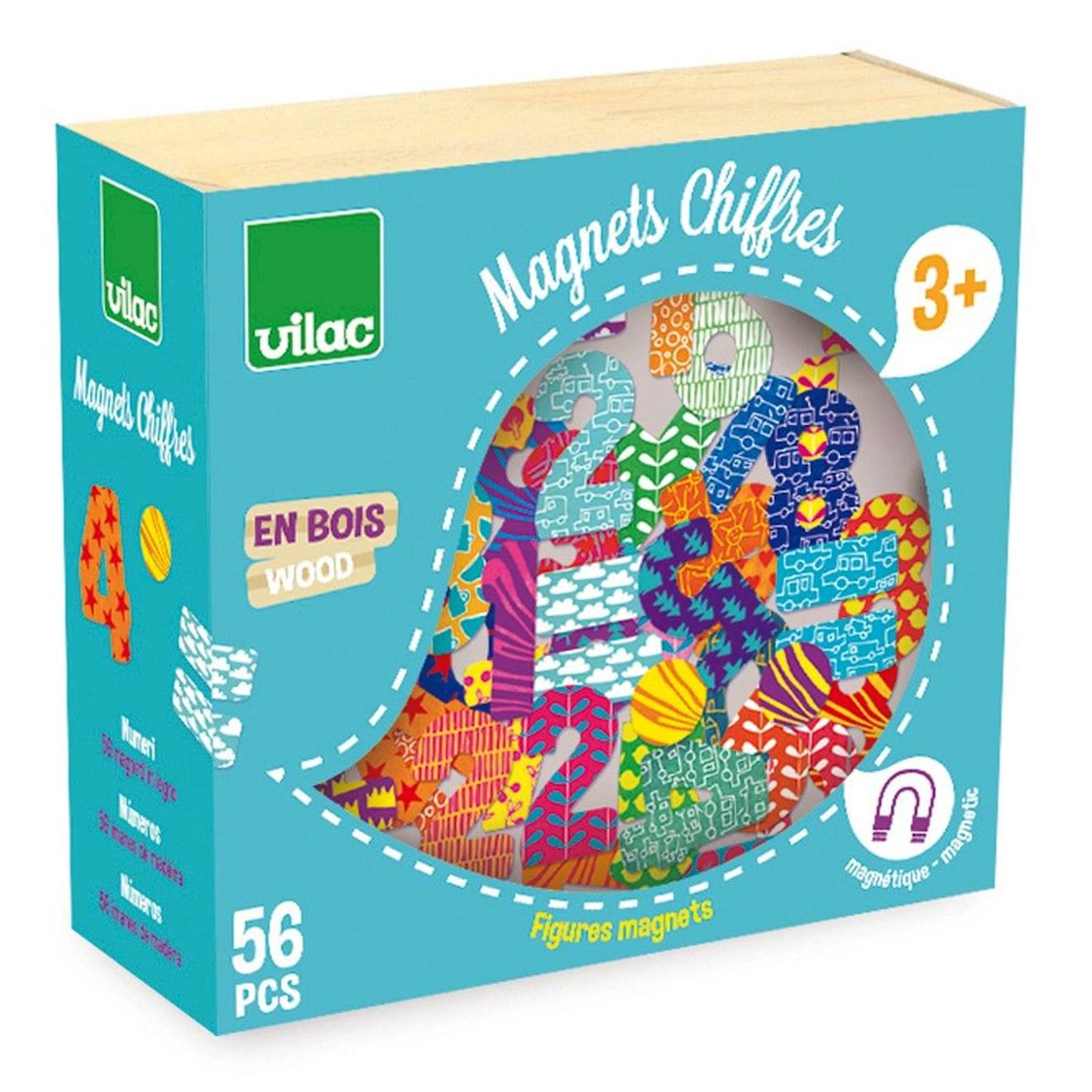 Vilac - Magnets Chiffres - 56 Pièces Bleu