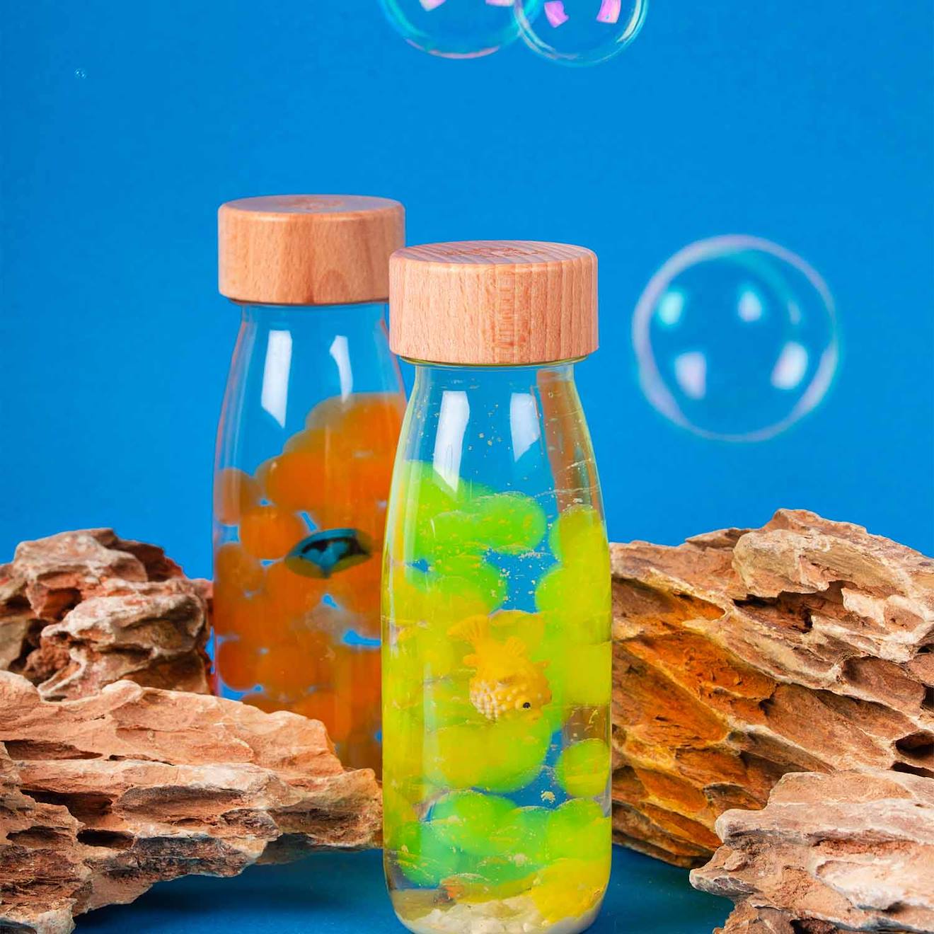 Bouteille Sensorielle Sound Transparent, Poisson Orange (Petit Boum) - Image 2