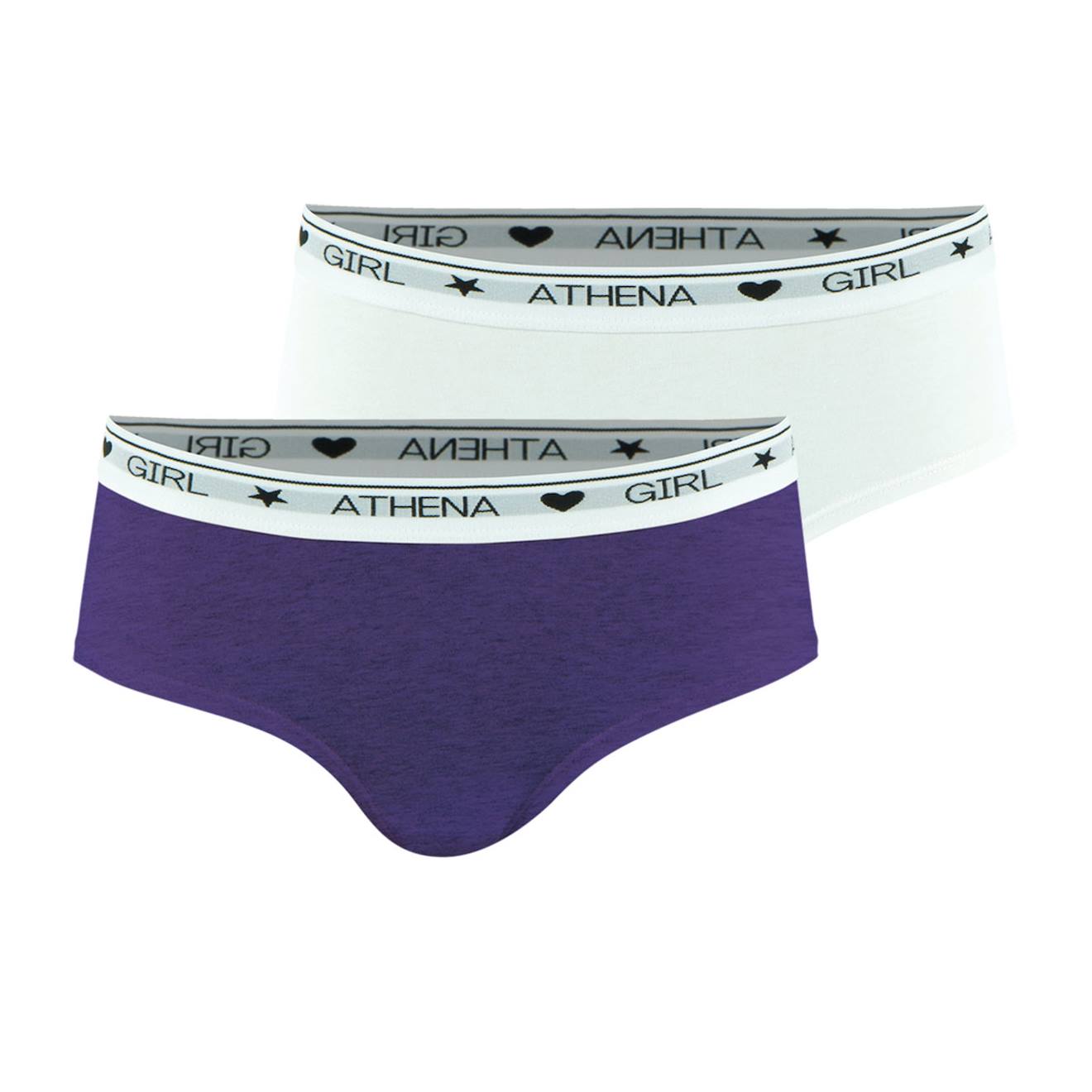 Lot De 2 Shortys Coton Ultra Doux Violet-blanc